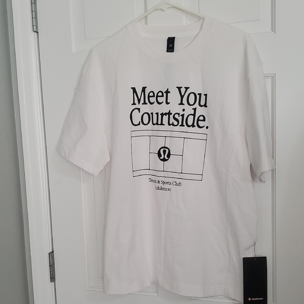 NWT Lululemon White 'Meet You Courtside' Tee Sz M
